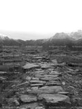 Stone Path Leading Through an Alpine Landscape (Monochrome)