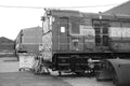 Vintage Train Engine Resting on the Tracks (Monochrome)