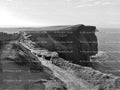 Rugged Cliffside Footpath Along a High Coastal Coastline (Monochrome)