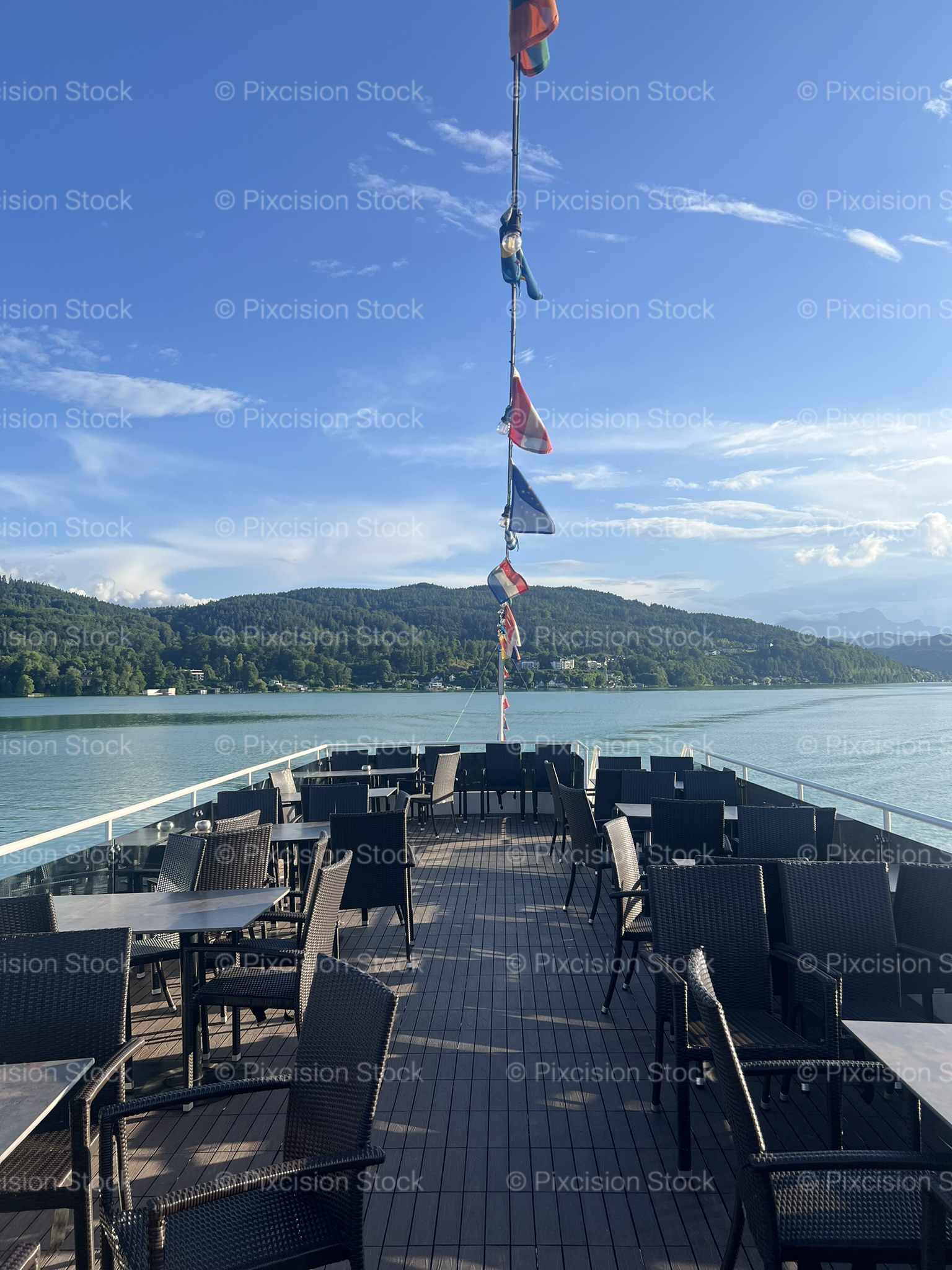 Alpine Lake Ferry Boat Deck Wörthersee Carinthia Austria Mobile Stock Photo