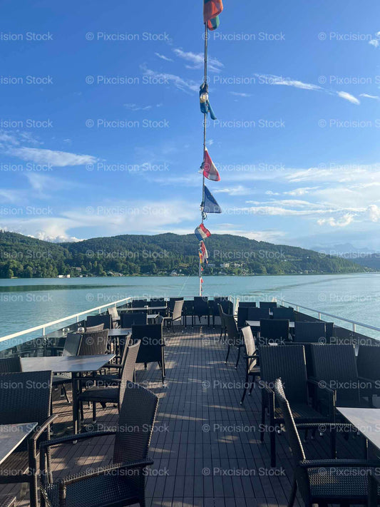 Alpine Lake Ferry Boat Deck Wörthersee Carinthia Austria Mobile Stock Photo