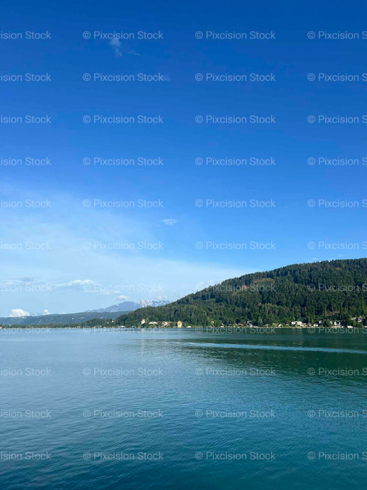 Alpine Lake Shoreline Pebbles Clear Water Carinthia Austria Mobile Stock Photo
