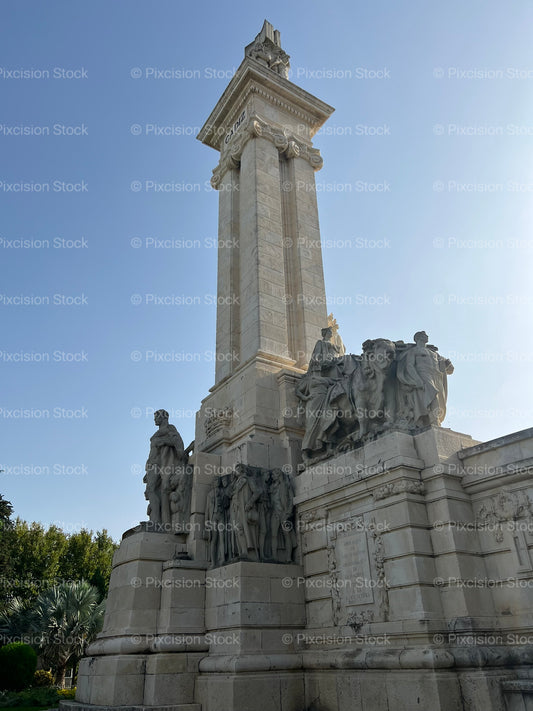 Monumento a las Cortes de Cádiz Constitution Monument Column with Allegorical Sculptures Spain