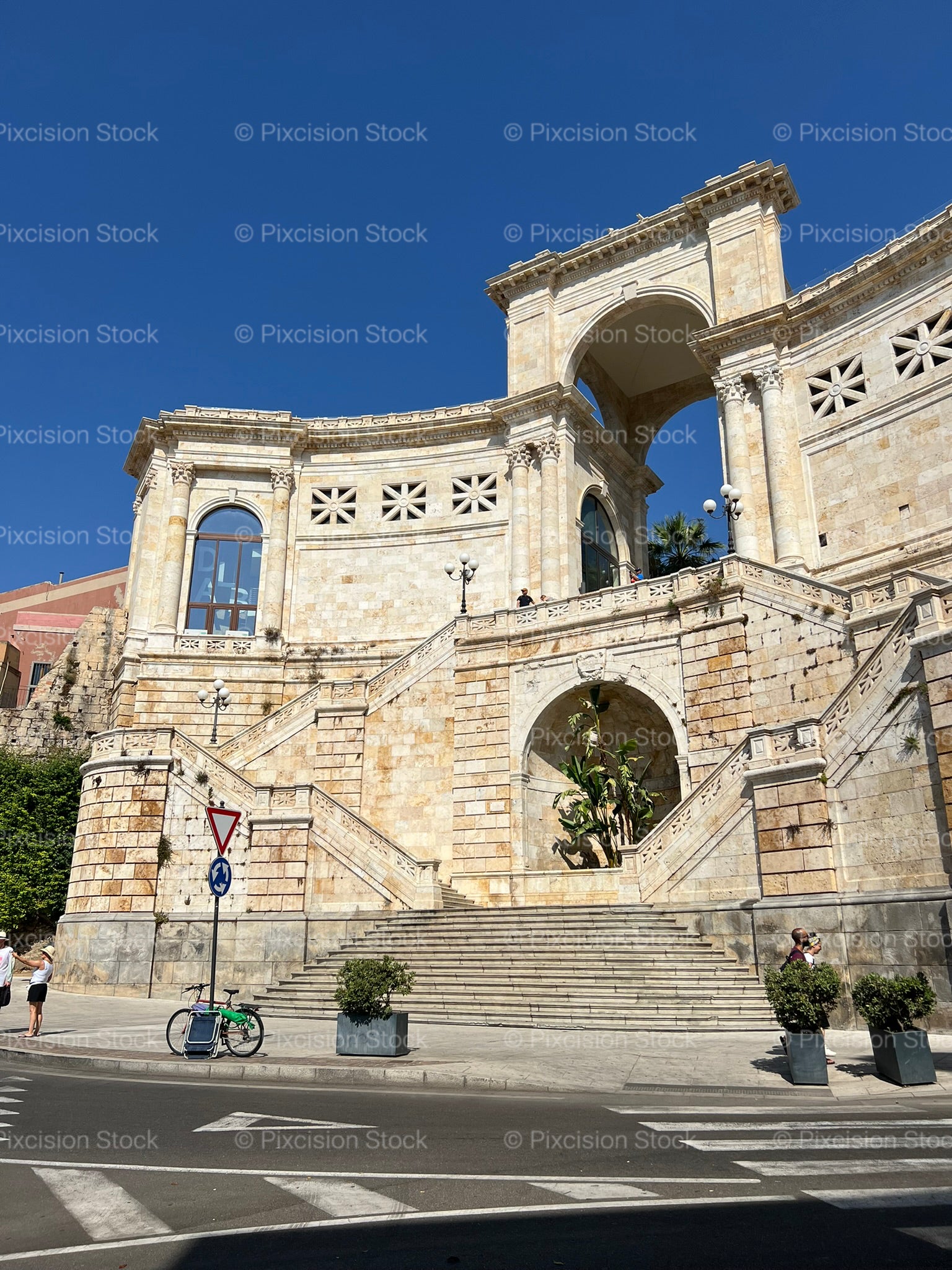 Bastione di Saint Remy Grand Staircase and Triumphal Arch in Cagliari Sardinia