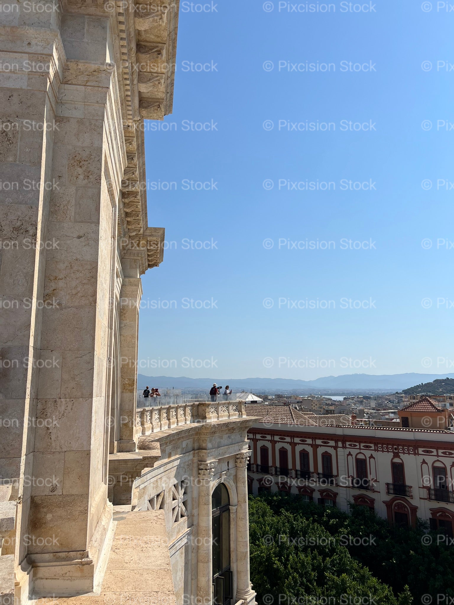 Elevated Panoramic View of Cagliari from the Cathedral of Santa Maria Colonnade