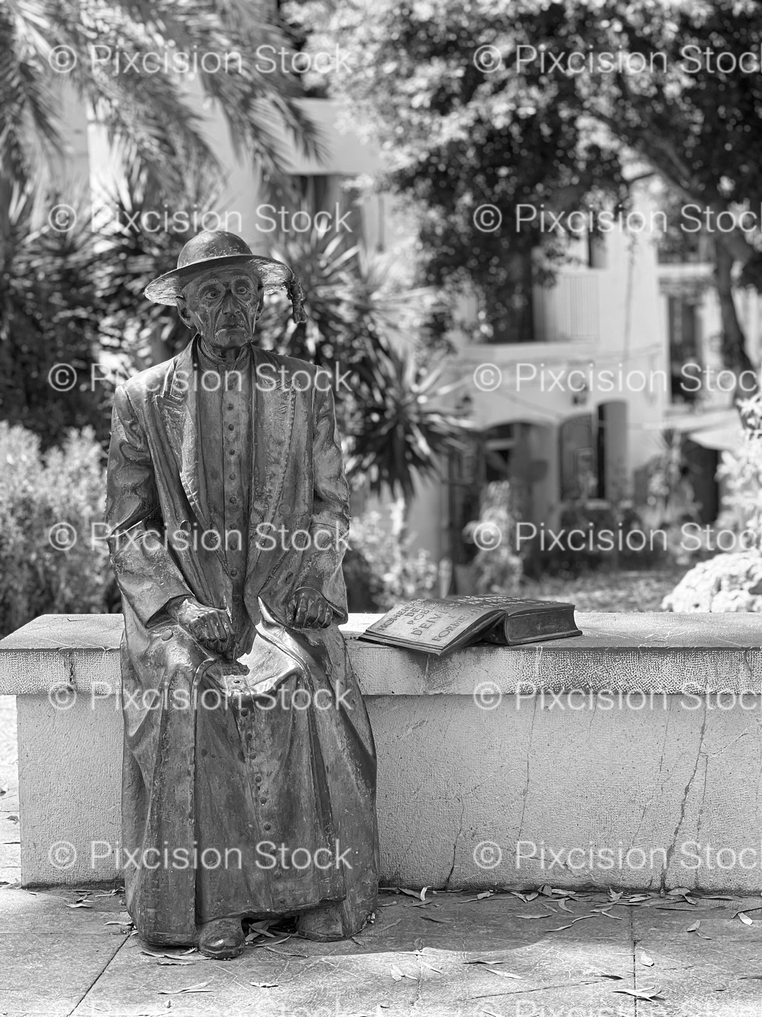 Outdoor Carved Stone Figure or Classical Statue (Monochrome)