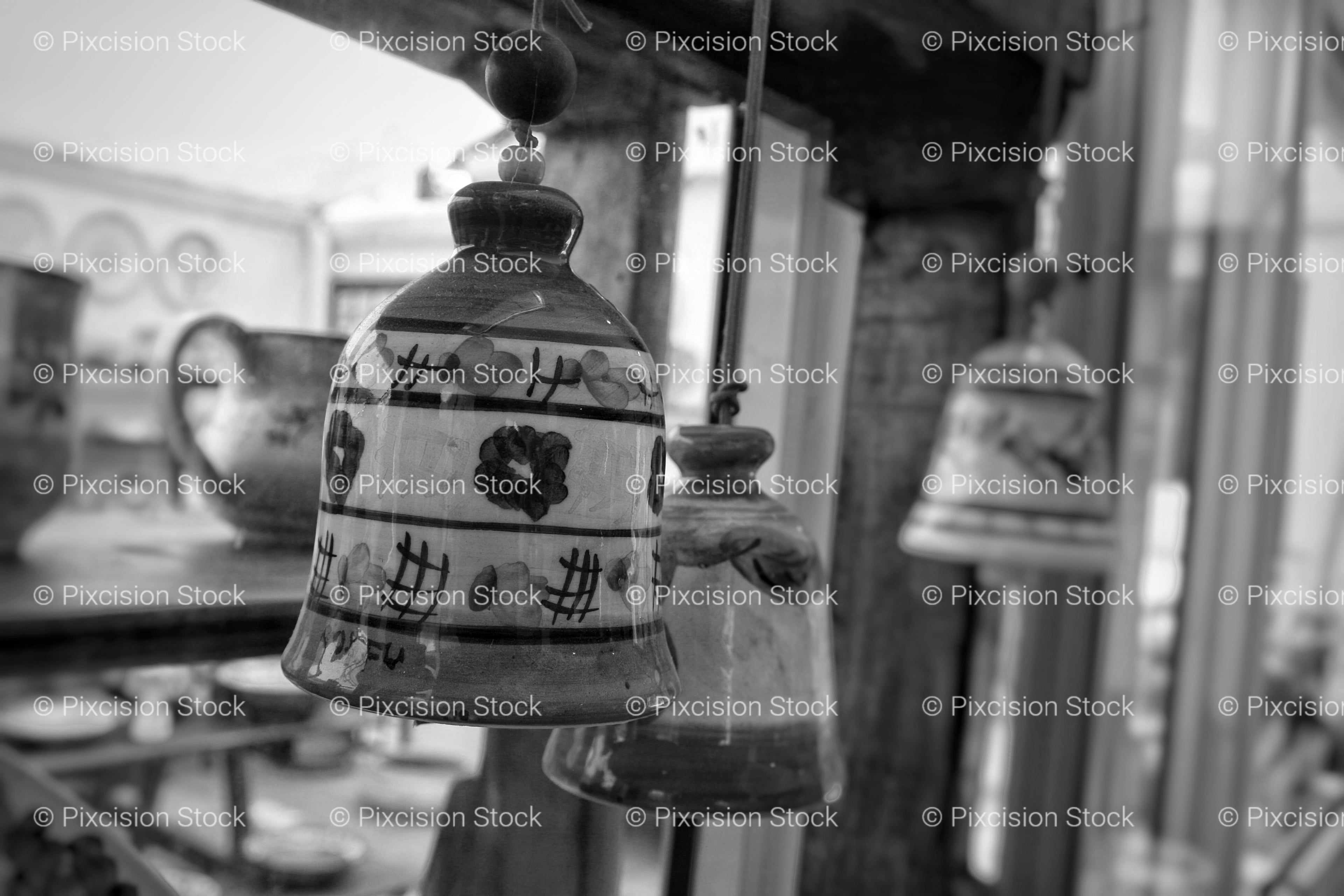 Display of Ceramics Shop (Monochrome)