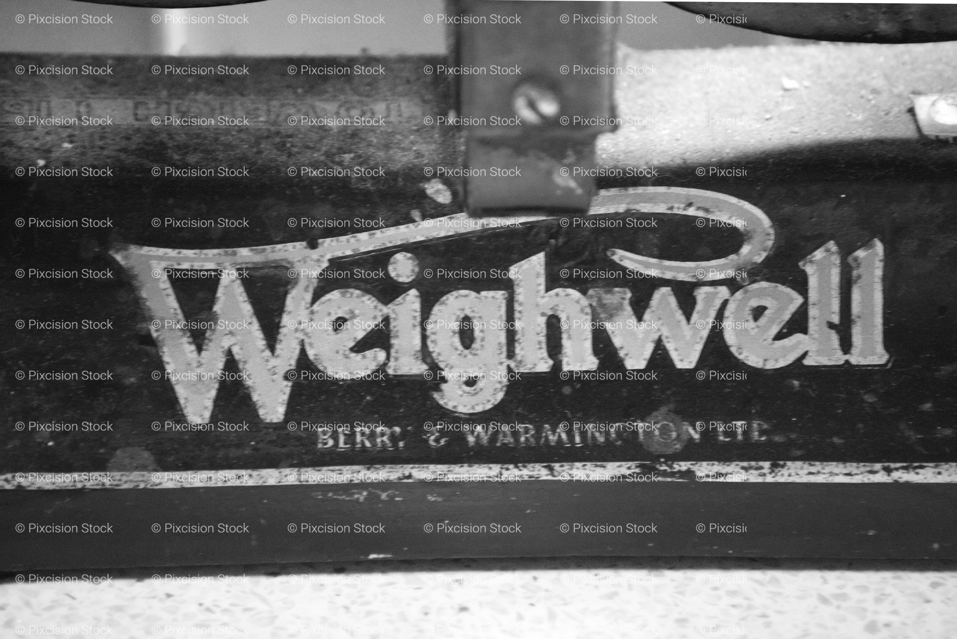 Close-Up of a "Weighwell" Painted Scales (Monochrome)