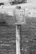 Rustic Wooden Post with a Sign (Monochrome)