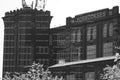 Large Multistory Industrial Brick Factory or Mill Building (Monochrome)