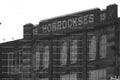 Facade Detail of the Historic "Horrockses" Brick Mill Building (Monochrome)