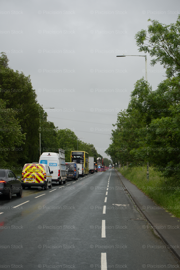 A6 Salford Road Traffic Gridlock Roadworks Package - Stock Image
